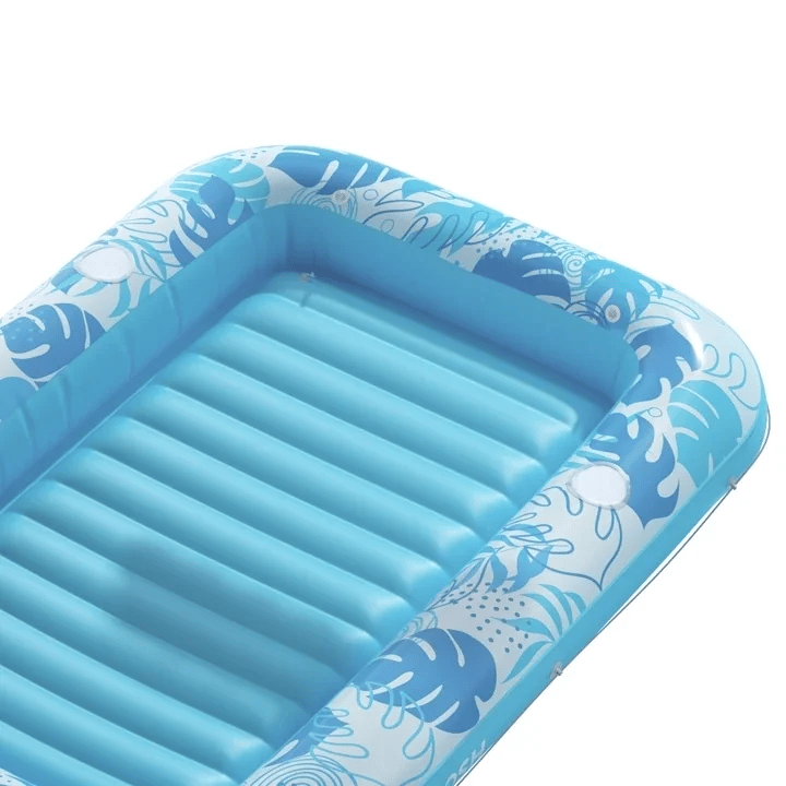 Inflatable Tanning Pool Lounger Float, Blue-XL, 85" x 57"
