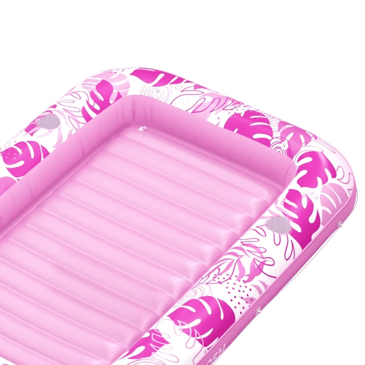 Inflatable Tanning Pool Lounger Float, Pink-L, 70" x 46"