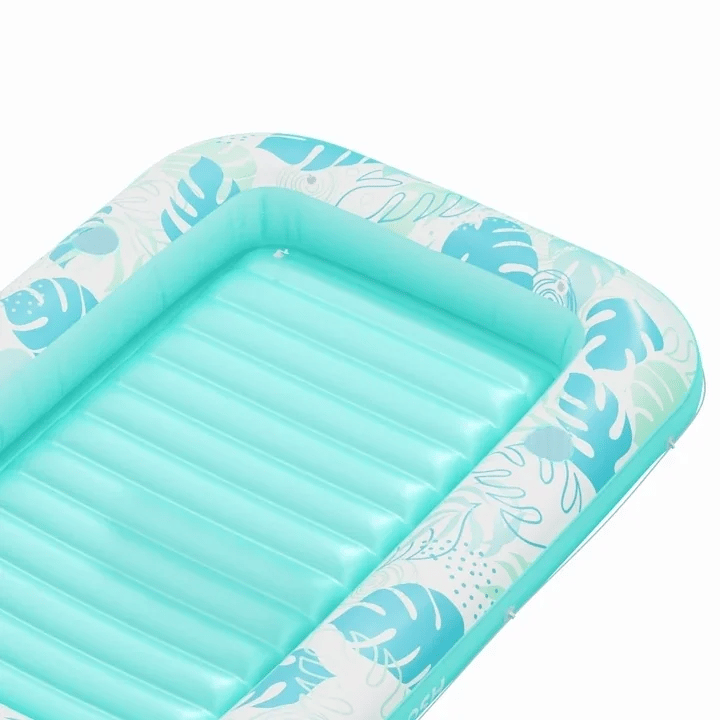 Inflatable Tanning Pool Lounger Float – XL 85"x57" , Cyan White