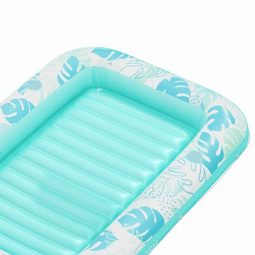 Inflatable Tanning Pool Lounger Float – XL 85"x57" , Cyan White