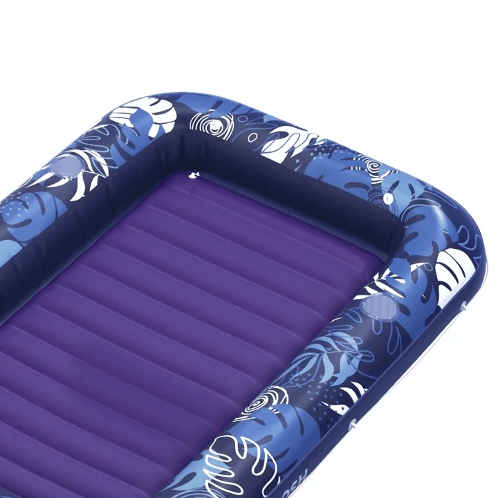 Inflatable Tanning Pool Lounger Float, Dark Blue-XL, 85""x57"