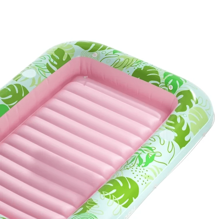 Inflatable Tanning Pool Lounger Float, Cyan Pink XL, 85" x 57"