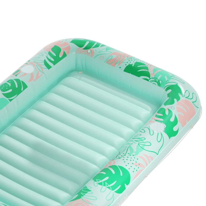 Inflatable Tanning Pool Lounger Float, Aqua Blue-L, 70" × 46"
