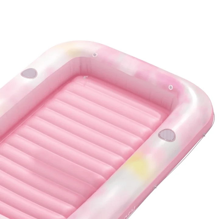 Inflatable Tanning Pool Lounger Float, Pink Tie-dye-Bliss State, 70" x 46"