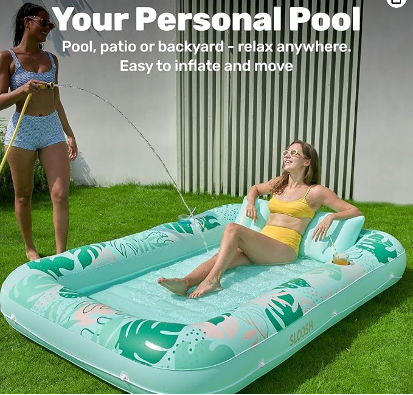 Aufblasbare Tanning Pool, 70" x 46"/ 85" x 57" Große aufblasbarer Luftmatratze für Erwachsene mit Kissen, 4-in-1-Sonnenliege, Badebett,Partygeschenk