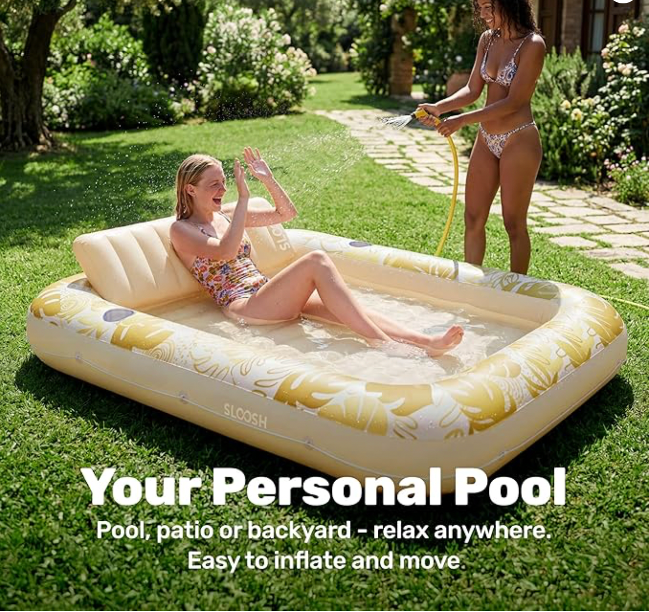 Aufblasbare Tanning Pool, 70" x 46"/ 85" x 57" Große aufblasbarer Luftmatratze für Erwachsene mit Kissen, 4-in-1-Sonnenliege, Badebett,Partygeschenk