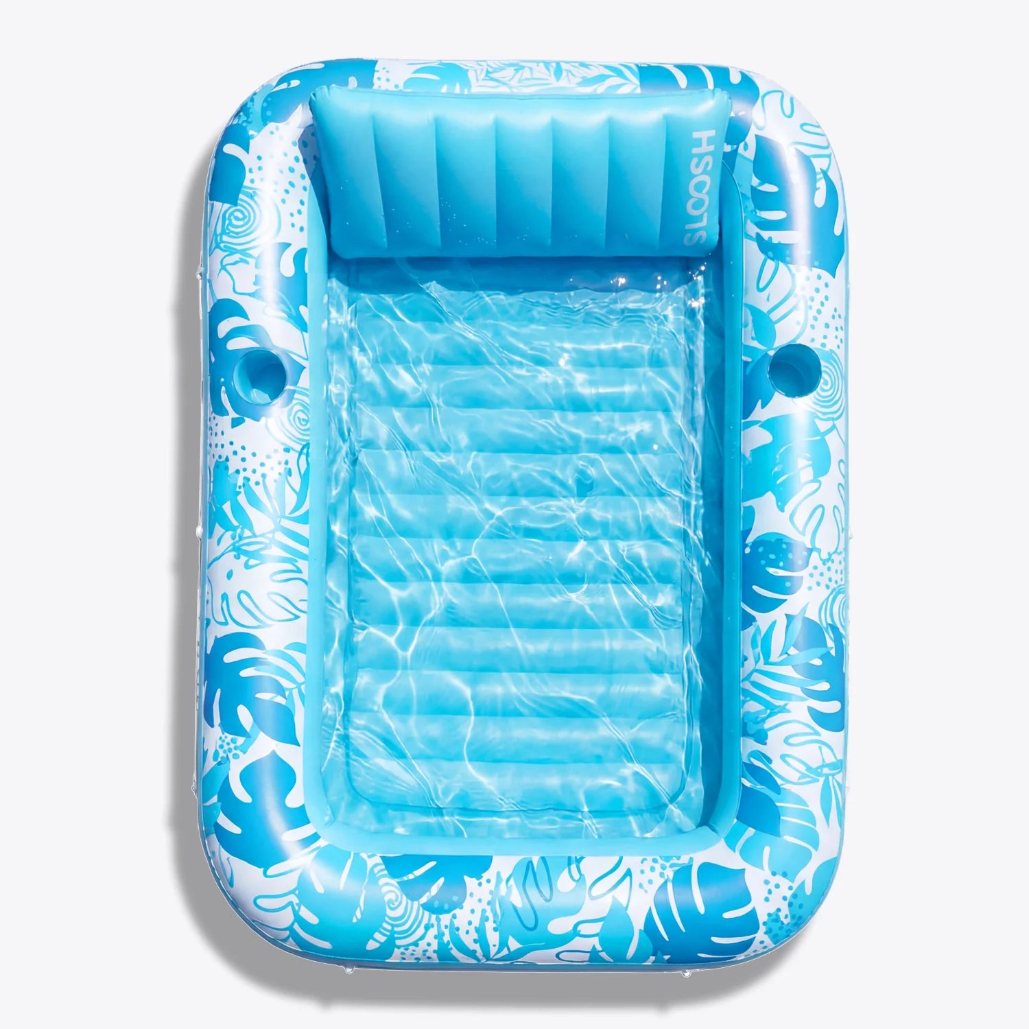 Inflatable Tanning Pool Lounger Float, Blue-XL, 85" x 57"