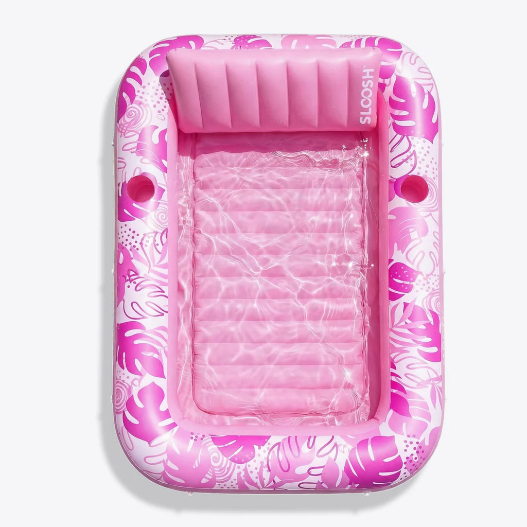 Inflatable Tanning Pool Lounger Float, Pink-L, 70" x 46"