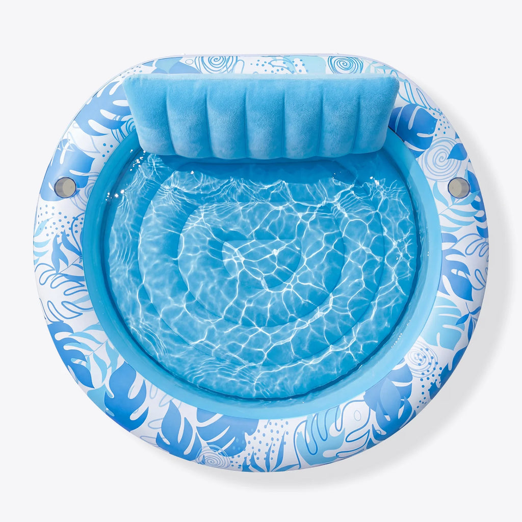 Inflatable Round Float Float Tanning Pool, Blue, 72" x 65"