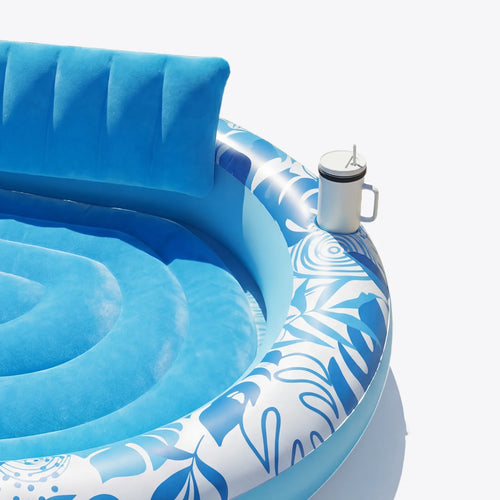 Inflatable Round Float Float Tanning Pool, Blue, 72" x 65"