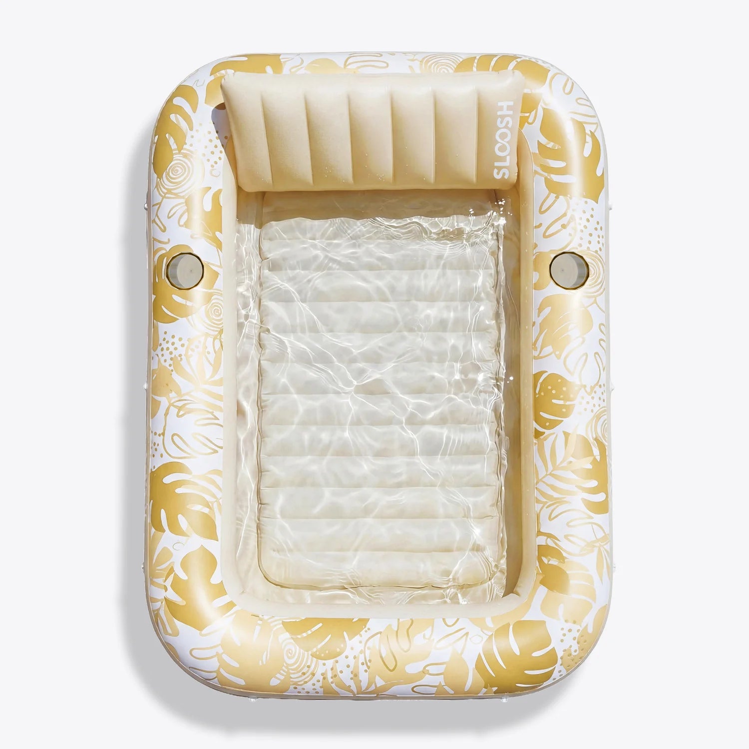 Inflatable Tanning Pool Lounger Float, Oatmeal White XL, 85" x 57"