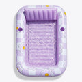 Inflatable Tanning Pool Lounger Float, Purple Chase Flower Bloom State, 70" x 46"
