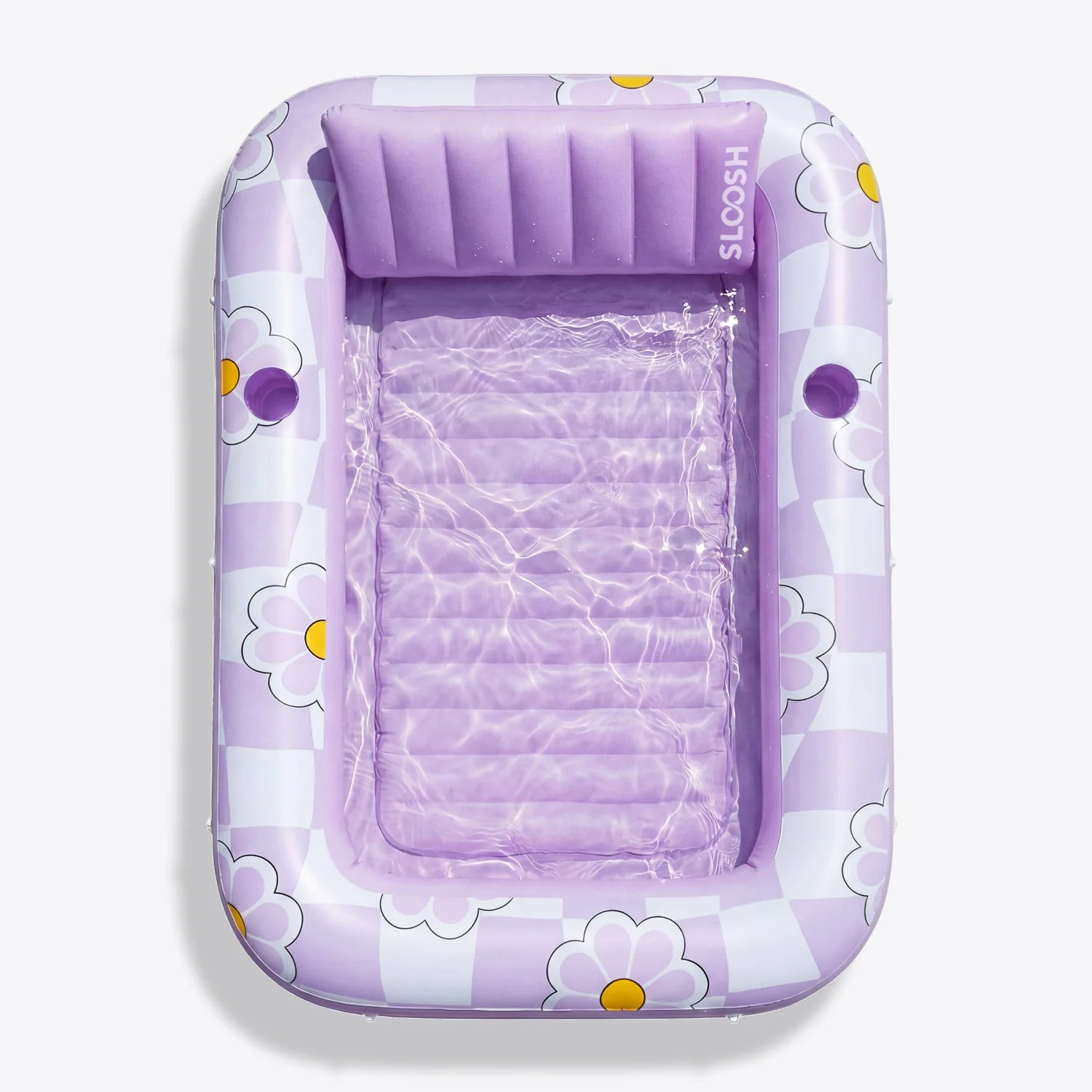 Inflatable Tanning Pool Lounger Float, Purple Chase Flower Bloom State, 70" x 46"