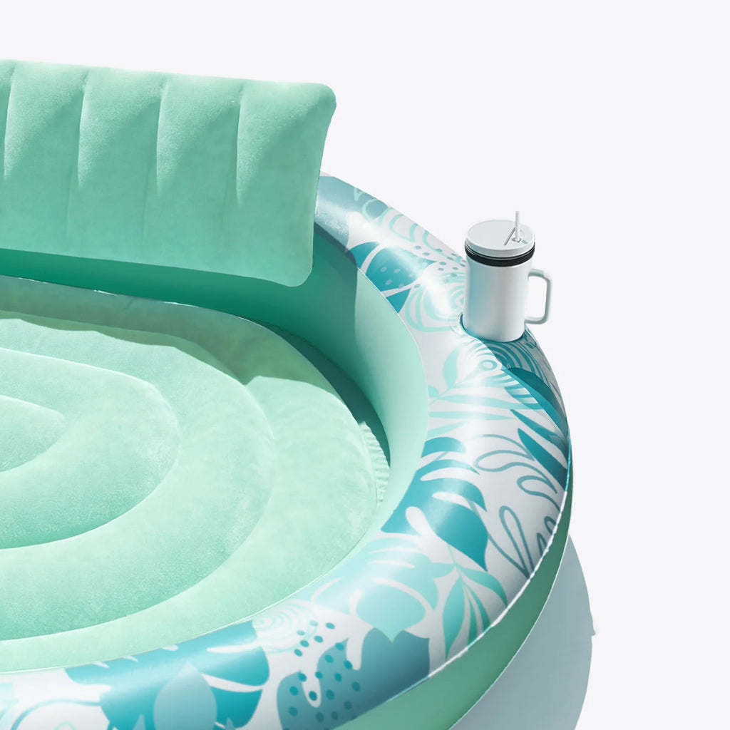 Inflatable Round Float Tanning Pool, Green, 72" x 65"