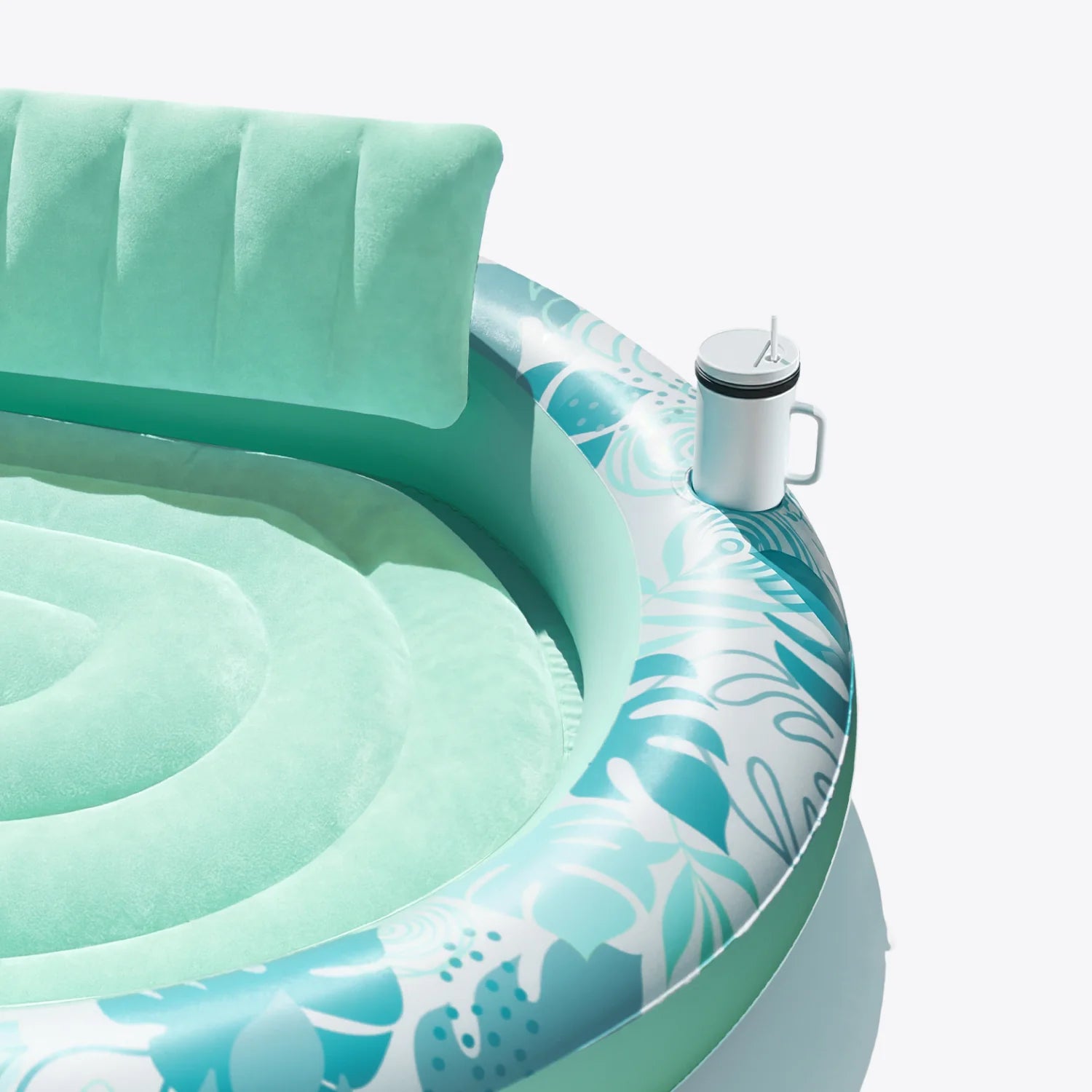 Inflatable Round Float Tanning Pool, Green, 72" x 65"