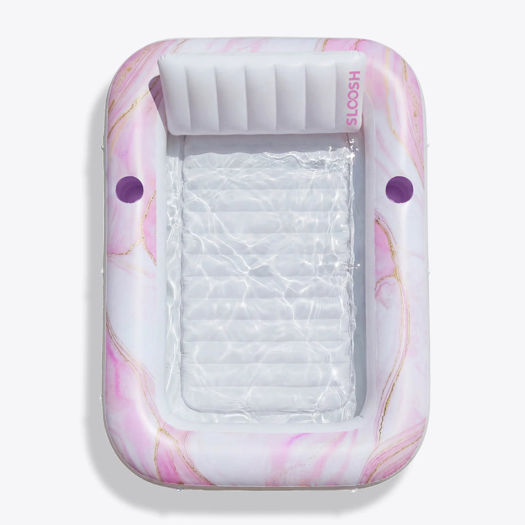 Inflatable Tanning Pool Lounger Float, Blue Checker, 70" x 46"