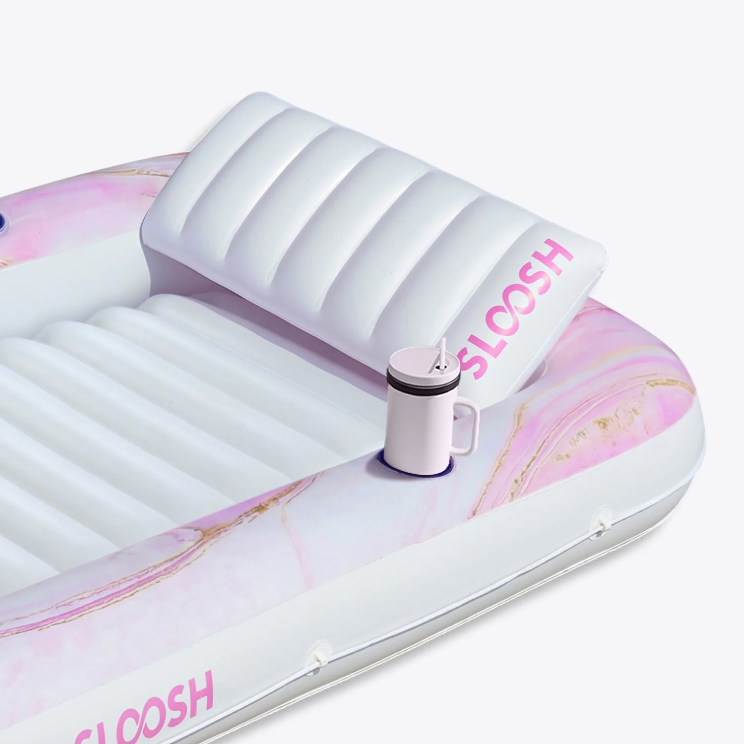 Inflatable Tanning Pool Lounger Float, Blue Checker, 70" x 46"