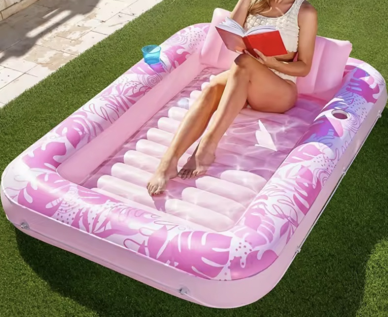 Aufblasbare Sonnenliege für Erwachsene, große aufblasbare Sonnenwanne, aufblasbares Wasserbett, Entspannungspool